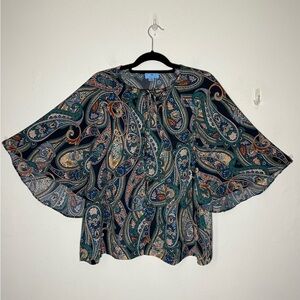 Cece Women’s Blouse with Keyhole Tie Short Sleeve Size XL